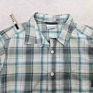 Columbia Casual Short Sleeve Button Up T-Shirt Adult Mens Size Small S Green